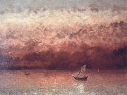 Gustave Courbet Sunset on Lake Geneva oil on canvas